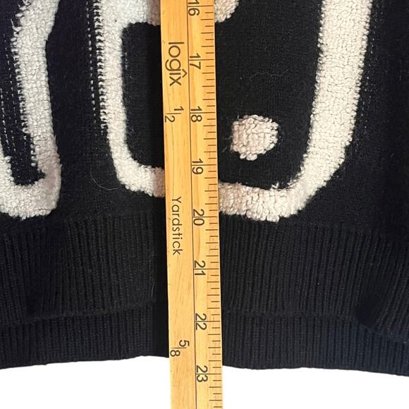 Dinosaur Knit Sweater Womens XS Black White Fuzzy 3D Pullover Novelty T Rex - Picture 6 of 8